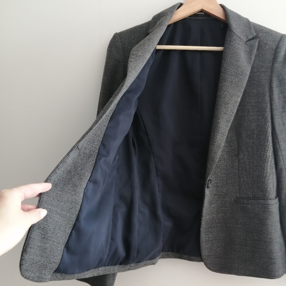 Theory Gabe Portmore Wool Single Button Blazer Speckled Grey 3 Pockets 2 - Picture 6 of 17
